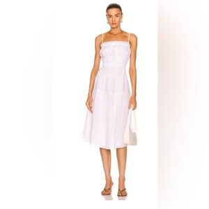 FRAME smocked midi dress